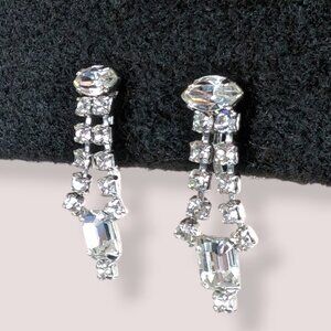 (2/$20) Vintage Jay Flex Sterling Rhinestone Earrings